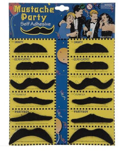 ست سیبیل نمایشی مدل Black Mustache بسته 12 عددی