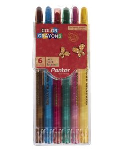 مداد شمعی 6 رنگ پنتر مدل Color