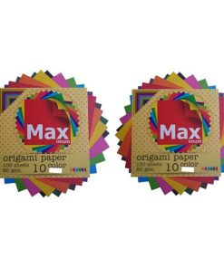 کاغذ اوریگامی مکس مدل رنگین کمان کد K1010 بسته 100 عددی مجموعه 2 عددی