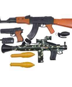 ست تفنگ بازی ناب سل مدل کماندو آر پی جی کلاشینکف کلت RPG AK-47 COLT