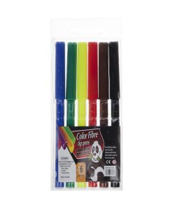 ماژیک رنگ آمیزی مدل Color Fibre بسته 6 عددی