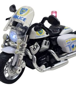 موتور بازی ناب سل مدل پلیس فلزی موزیکال چراغدار عقب کش کد Pull-back musical metal police car with lights
