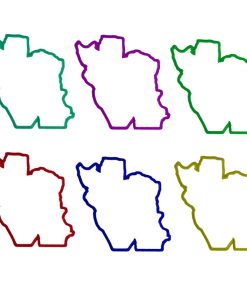 شابلون طرح نقشه ایران بسته 6 عددی