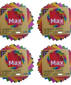 کاغذ اوریگامی مکث مدل رنگین کمان کد K1010 بسته 100 عددی مجموعه 4 عددی