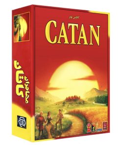 بازی فکری استراتژی مهاجران کاتان Catan، مناسب نوجوان و بزرگسال، 2 تا 4 نفره، درجه سختی آسان، مدت زمان کمتر از یک ساعت، شامل ساخت جاده، خانه و شهر با مبادله منابع و برنامه‌ریزی استراتژیک