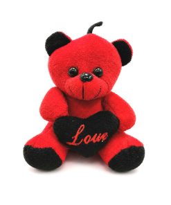 عروسک مدل خرسی قلب دار ارتفاع ۱۴ سانتی متر