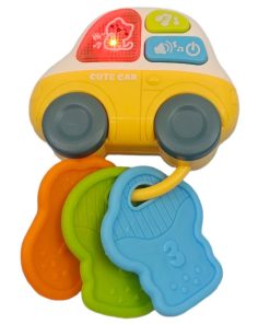 اسباب بازی ناب سل مدل جغجغه دندان گیر طرح ماشین موزیکال چراغدار به همراه کلید کد MUSICAL CAR CUTE BABY TOYS